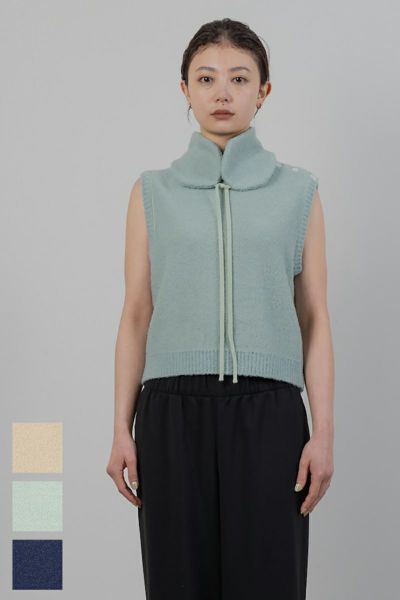 TAN(タン)BOUCLE KNITTED VEST&EARMUFFS ブークルニットベスト＆イヤーマフ TAN24FW-7