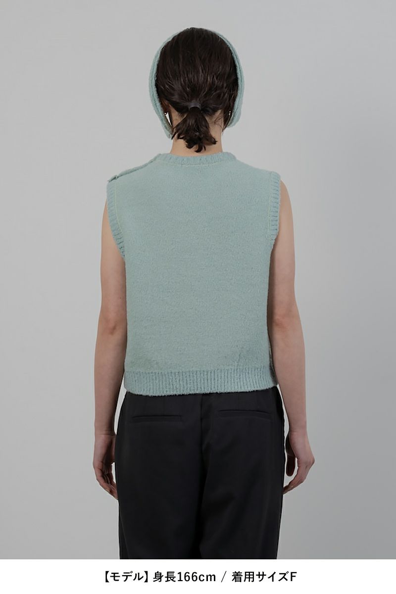 TAN(タン)BOUCLE KNITTED VEST&EARMUFFS ブークルニットベスト＆イヤーマフ TAN24FW-7 -15