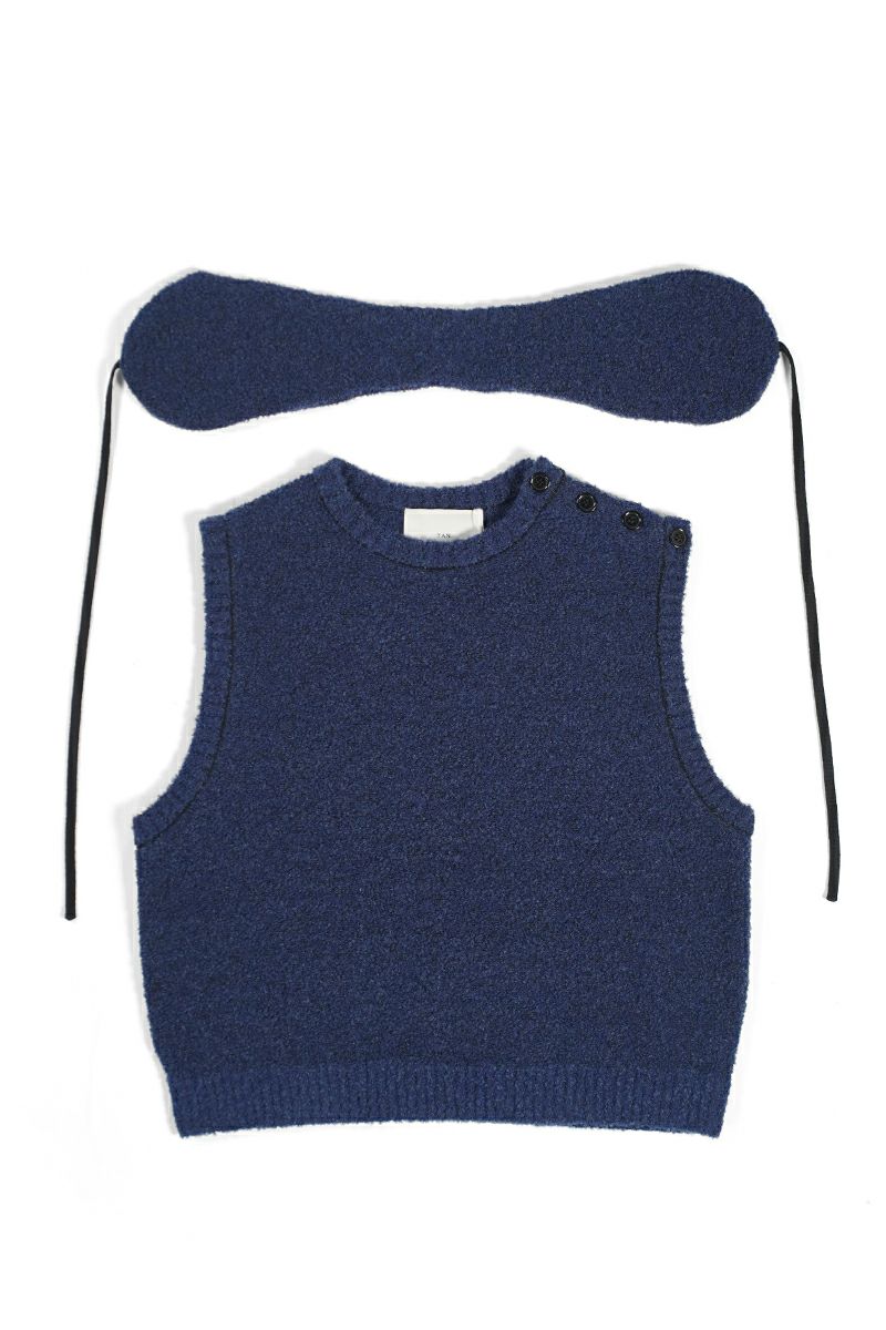 TAN(タン)BOUCLE KNITTED VEST&EARMUFFS ブークルニットベスト＆イヤーマフ TAN24FW-7 -17