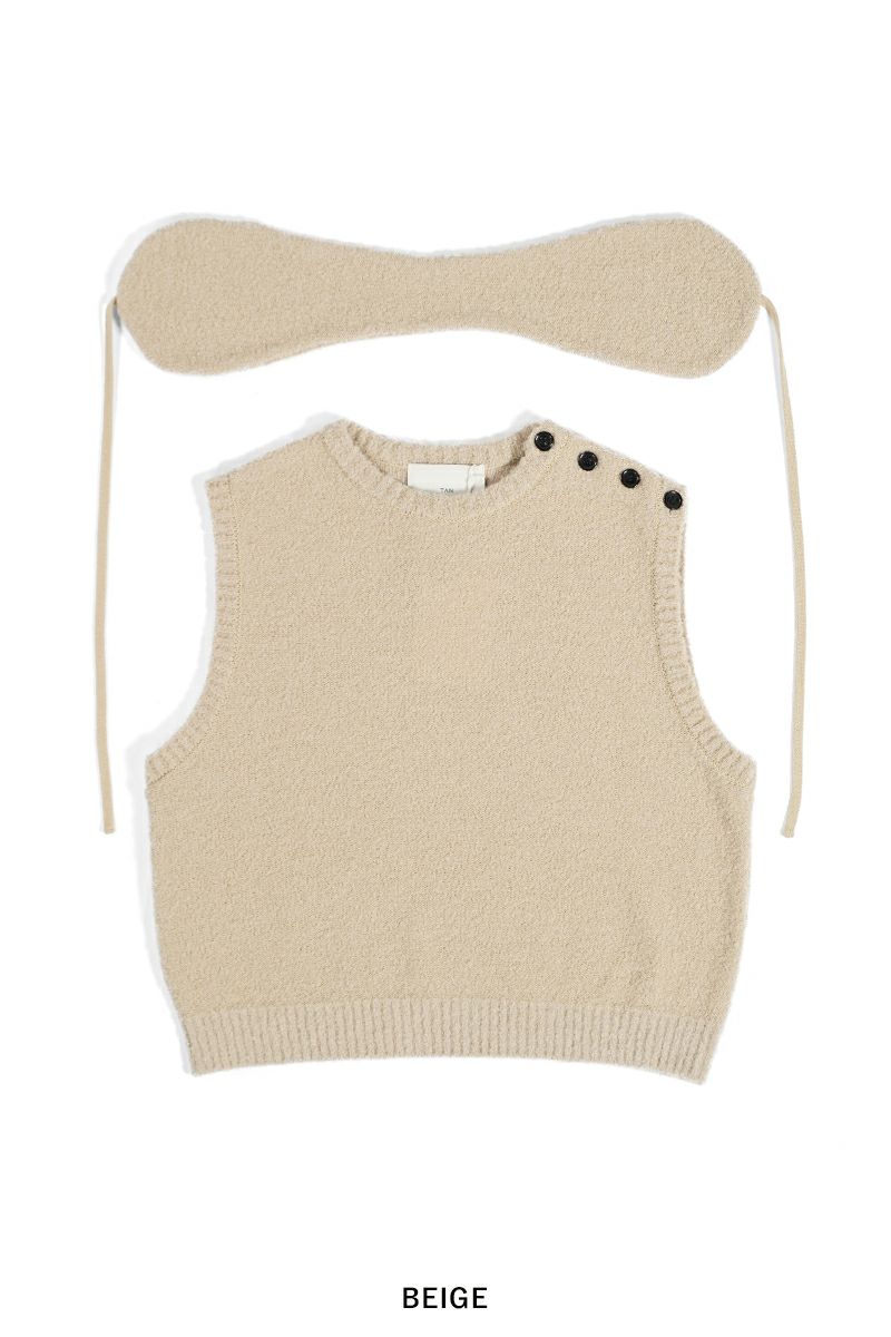 TAN(タン)BOUCLE KNITTED VEST&EARMUFFS ブークルニットベスト＆イヤーマフ TAN24FW-7 -26