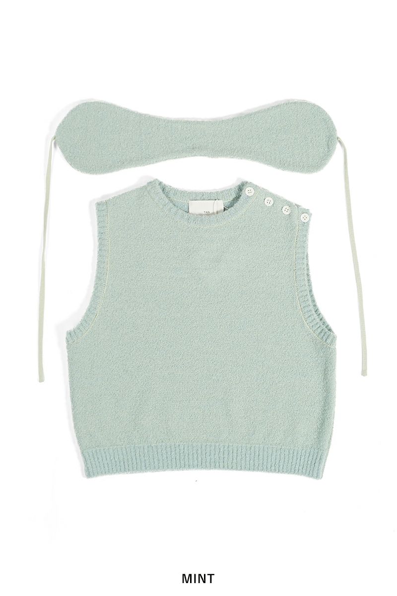 TAN(タン)BOUCLE KNITTED VEST&EARMUFFS ブークルニットベスト＆イヤーマフ TAN24FW-7 -27