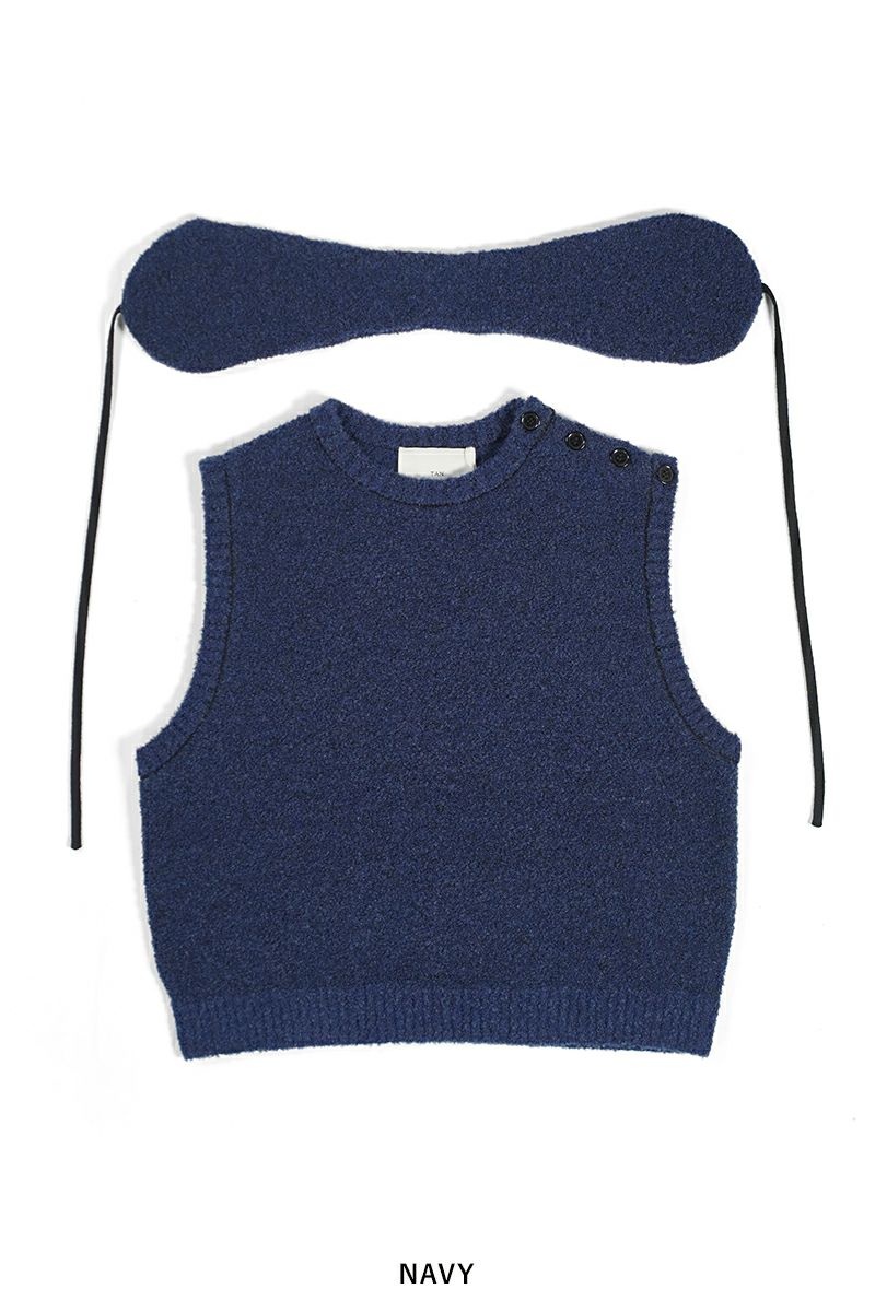 TAN(タン)BOUCLE KNITTED VEST&EARMUFFS ブークルニットベスト＆イヤーマフ TAN24FW-7 -28