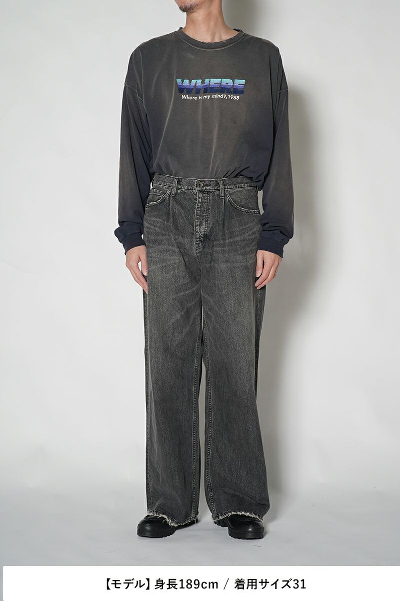 パンツ DAIRIKU Wide Vintage Denim Pants Black DAIRIKU 