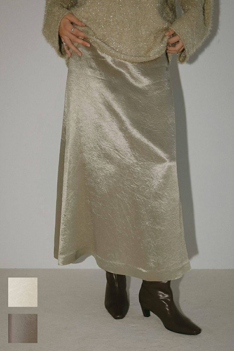 MANOF(マノフ)SATIN MAXI SKIRT サテンマキシスカート 87109-6072
