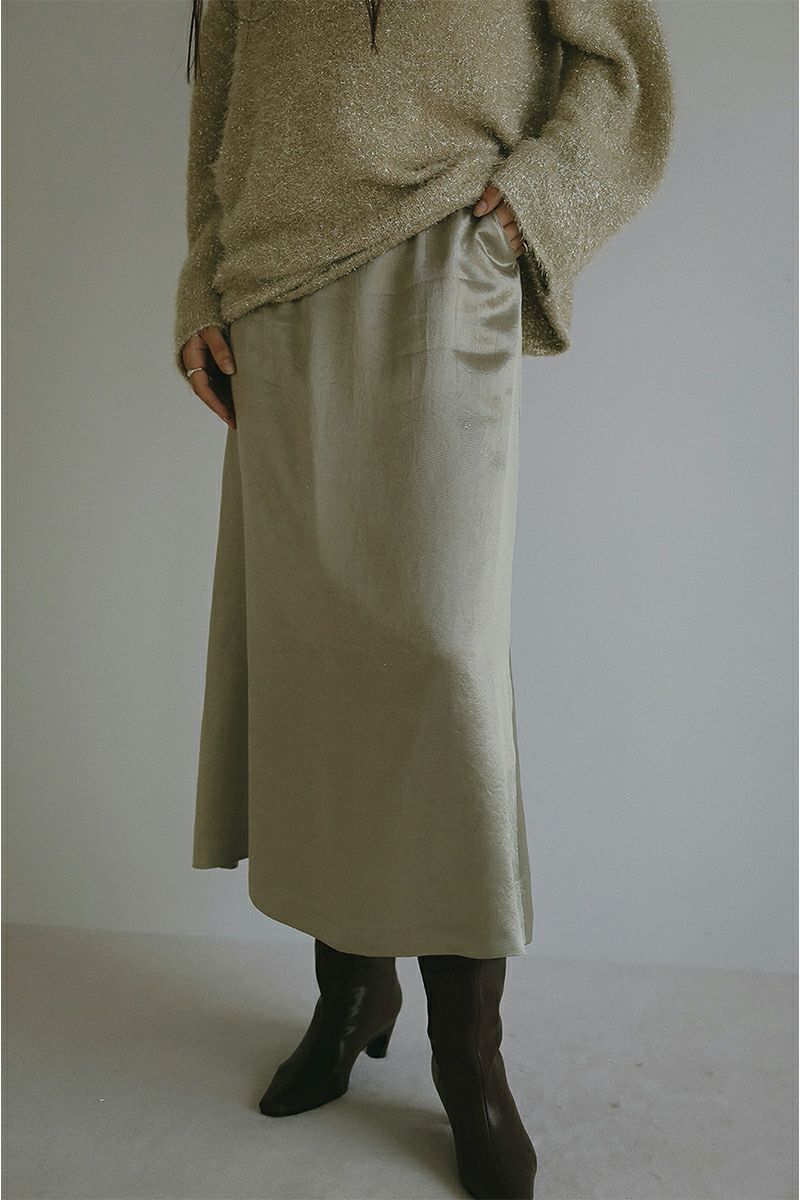 MANOF(マノフ)SATIN MAXI SKIRT サテンマキシスカート 87109-6072 -1