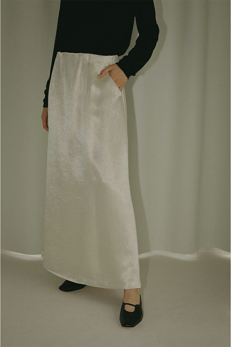 MANOF(マノフ)SATIN MAXI SKIRT サテンマキシスカート 87109-6072 -7