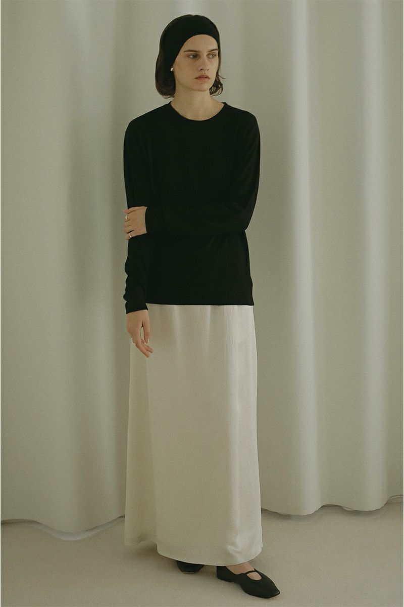 MANOF(マノフ)SATIN MAXI SKIRT サテンマキシスカート 87109-6072 -14