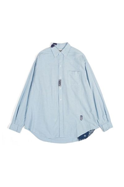 BOWWOW(バウワウ)OXFORD BD SHIRTS BANDANNA REPAIRED オックスフォードボタンダウンシャツ バンダナリペア BW242-OBSBR