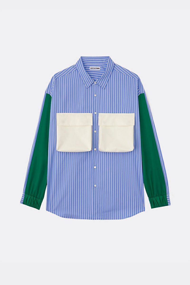 SOFTHYPHEN(ソフトハイフン)BIG POCKET OVER SIZED SHIRT ビッグポケットオーバーサイズシャツ MGMFB243263