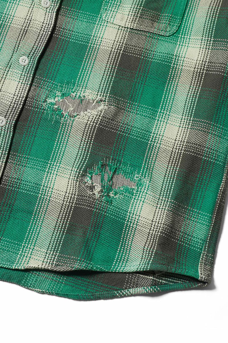 bau wauさま専用 BOWWOW - BOW WOW バウワウ RAYON CHECK SHIRTS REPAIRED(BW242