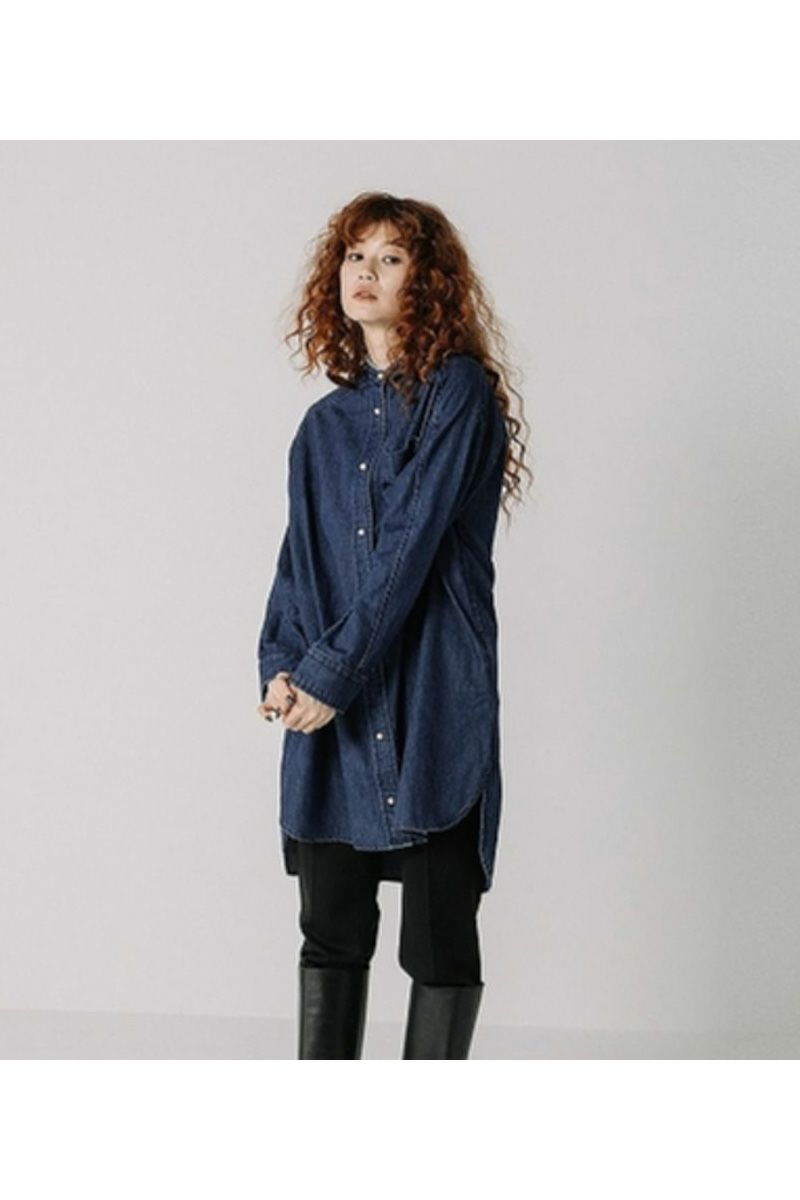 BLANC basque(ブランバスク)8oz デニム　パールボタンチュニックシャツ　BB88-406 -2