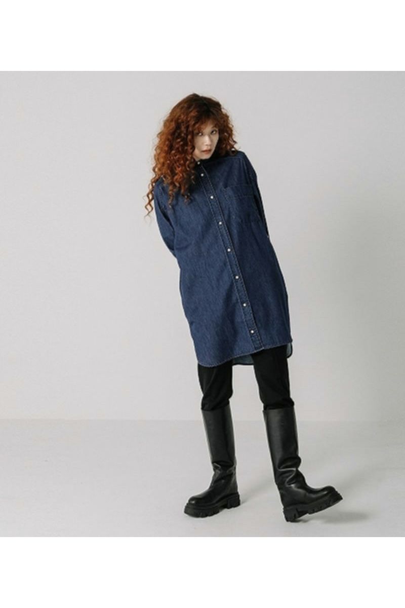 BLANC basque(ブランバスク)8oz デニム　パールボタンチュニックシャツ　BB88-406 -3