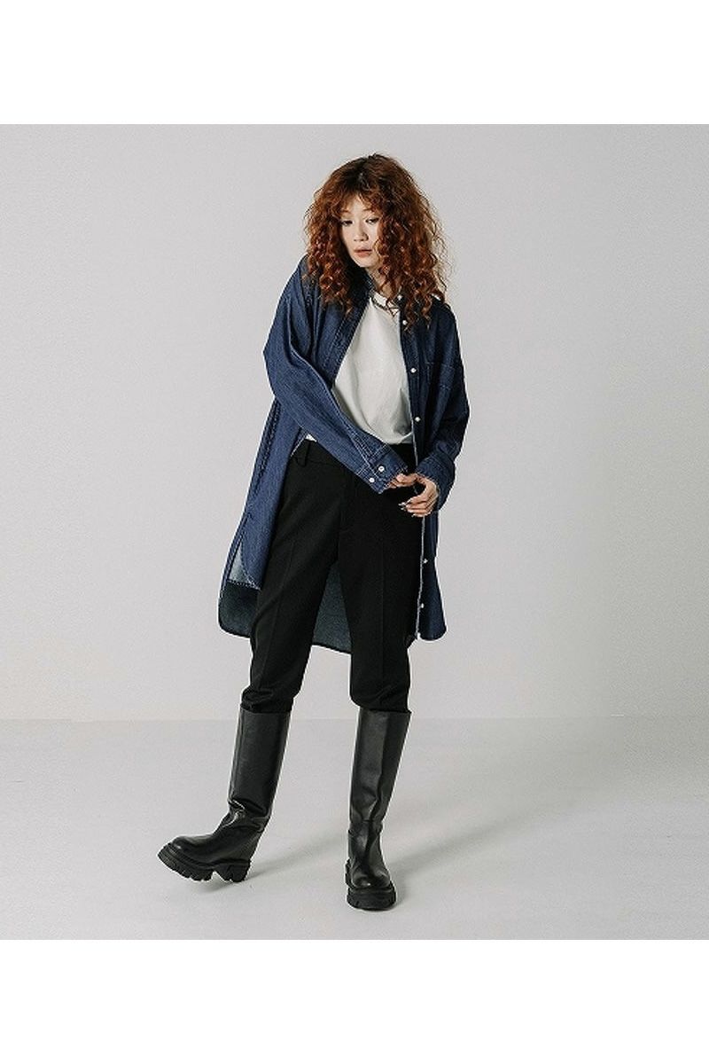 BLANC basque(ブランバスク)8oz デニム　パールボタンチュニックシャツ　BB88-406 -4