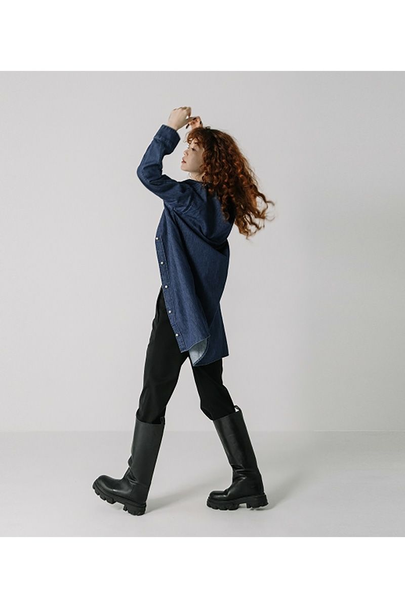 BLANC basque(ブランバスク)8oz デニム　パールボタンチュニックシャツ　BB88-406 -5