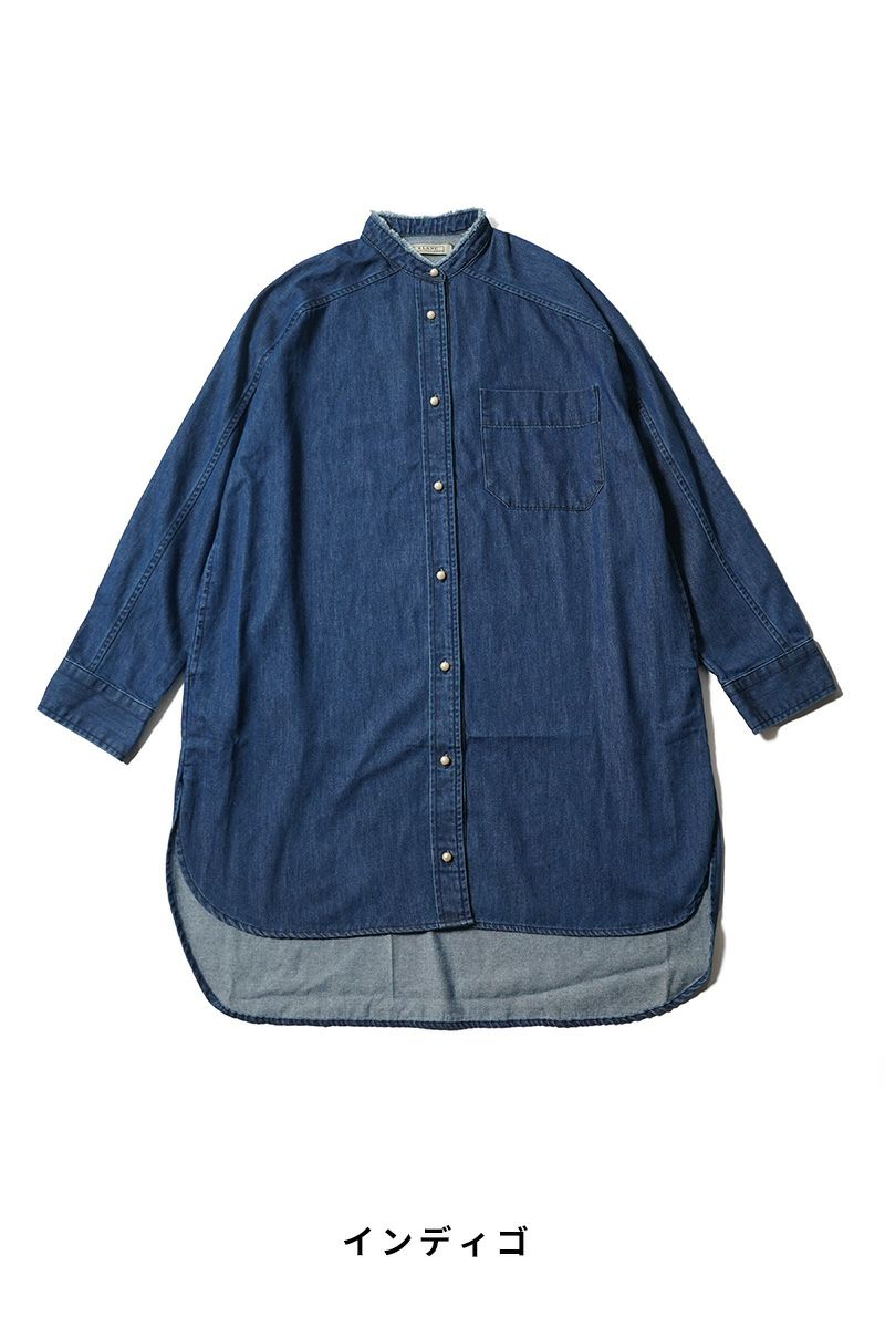 BLANC basque(ブランバスク)8oz デニム　パールボタンチュニックシャツ　BB88-406 -13