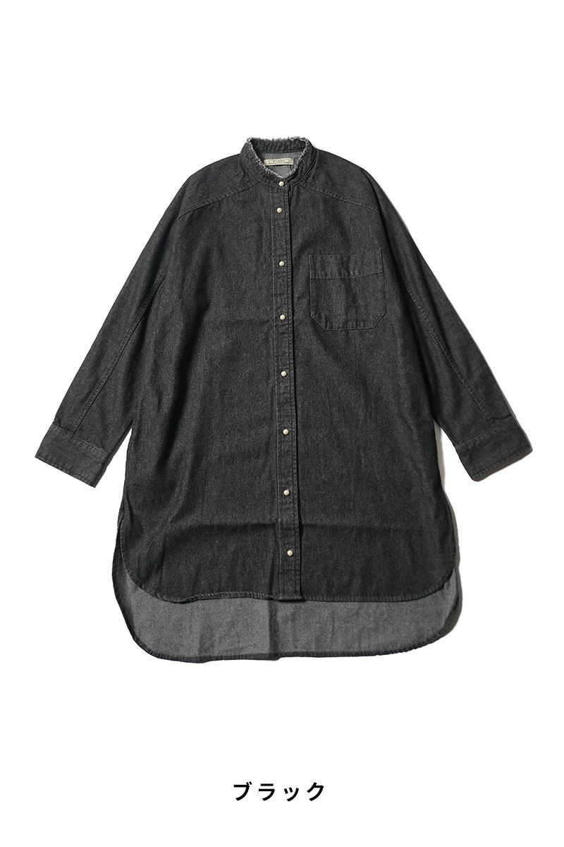 BLANC basque(ブランバスク)8oz デニム　パールボタンチュニックシャツ　BB88-406 -14