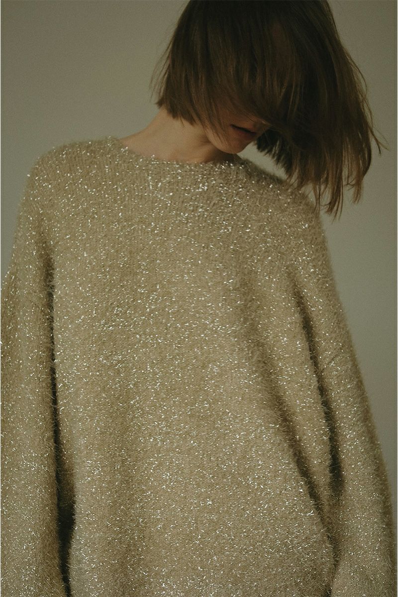 MANOF(マノフ)SHAGGY LAME KNIT TOPS シャギーラメニットトップス 87106-2112 -1