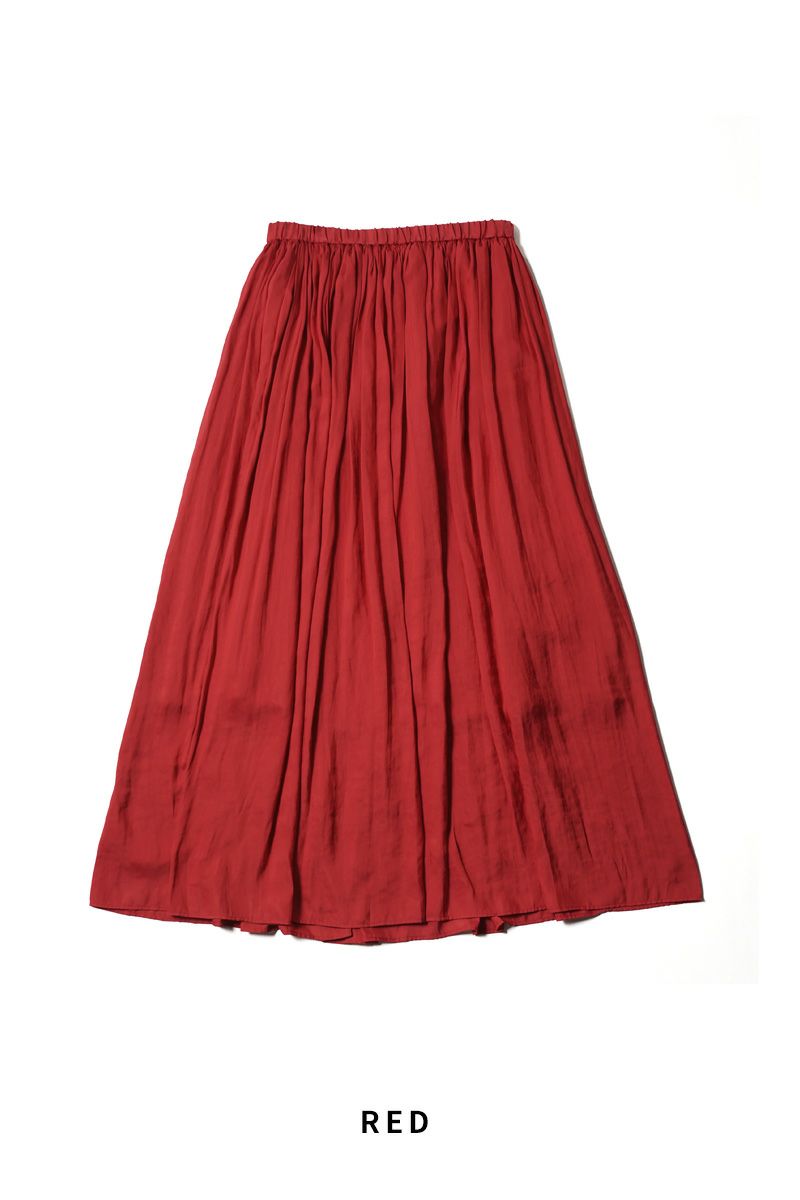 ma couleur(マ クルール)ビンテージサテン ギャザーマキシ スカート J4565 -3