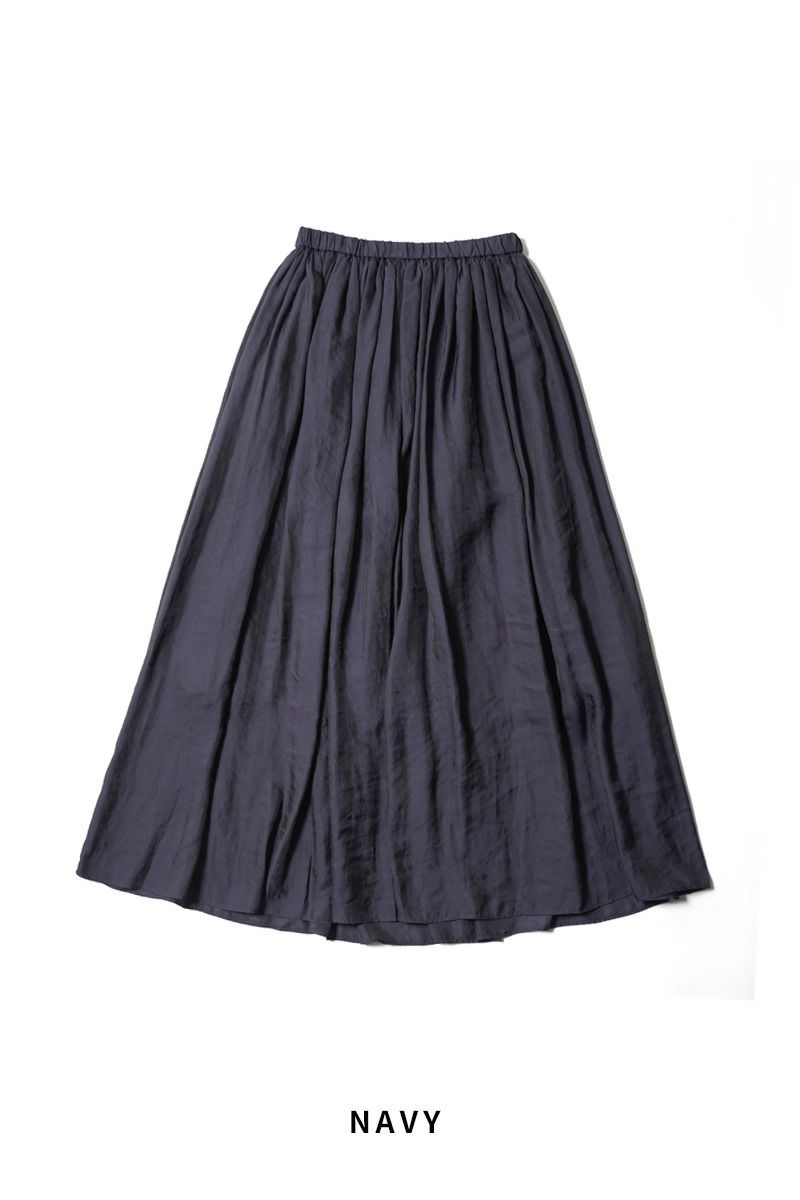 ma couleur(マ クルール)ビンテージサテン ギャザーマキシ スカート J4565 -4