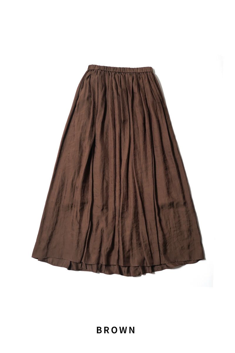 ma couleur(マ クルール)ビンテージサテン ギャザーマキシ スカート J4565 -5