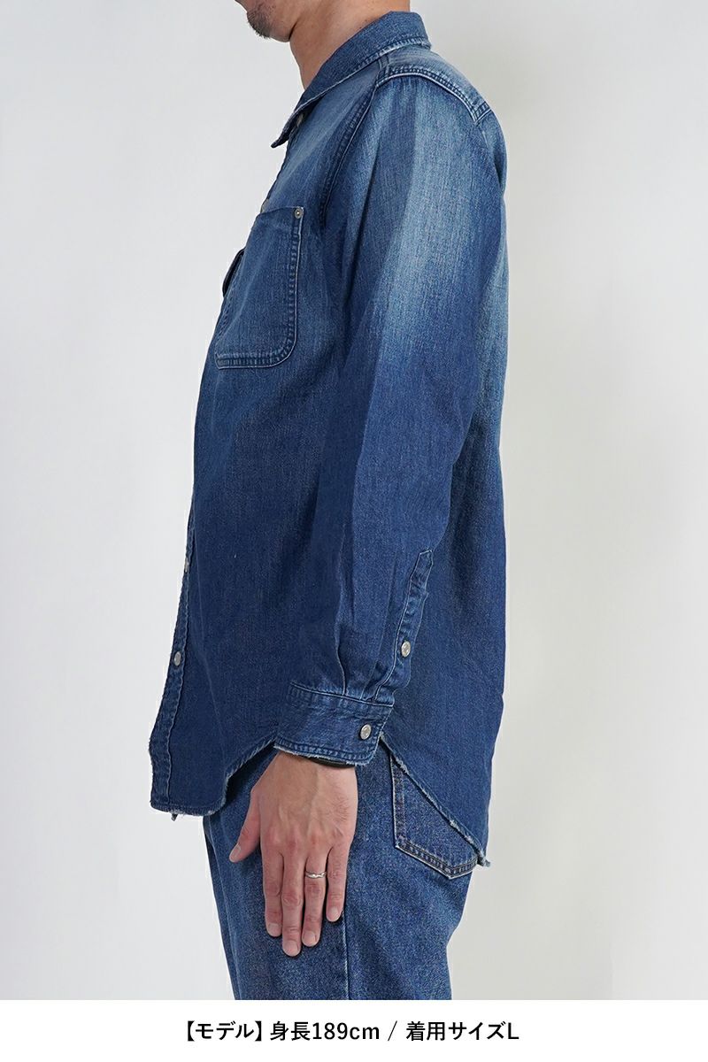 FREEMANS SPORTING CLUB(フリーマンズ スポーティング クラブ)GREAT JONES JEAN SHIRT グレートジョーンズジーンズシャツ FY243LSA01 -9