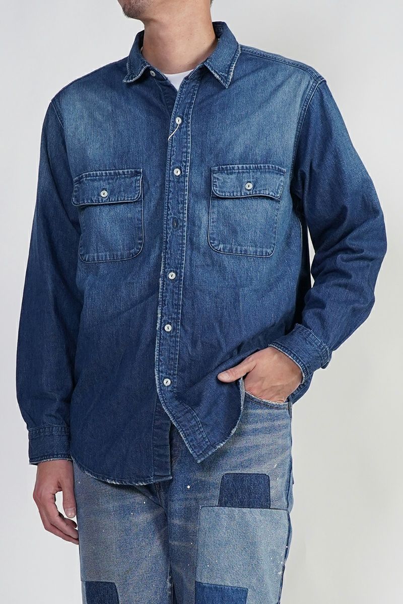FREEMANS SPORTING CLUB(フリーマンズ スポーティング クラブ)HOOK CREEK JEAN SHIRTS フッククリークデニムシャツ FY243LSB01 -1