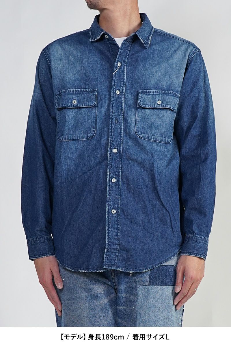 FREEMANS SPORTING CLUB(フリーマンズ スポーティング クラブ)HOOK CREEK JEAN SHIRTS フッククリークデニムシャツ FY243LSB01 -7