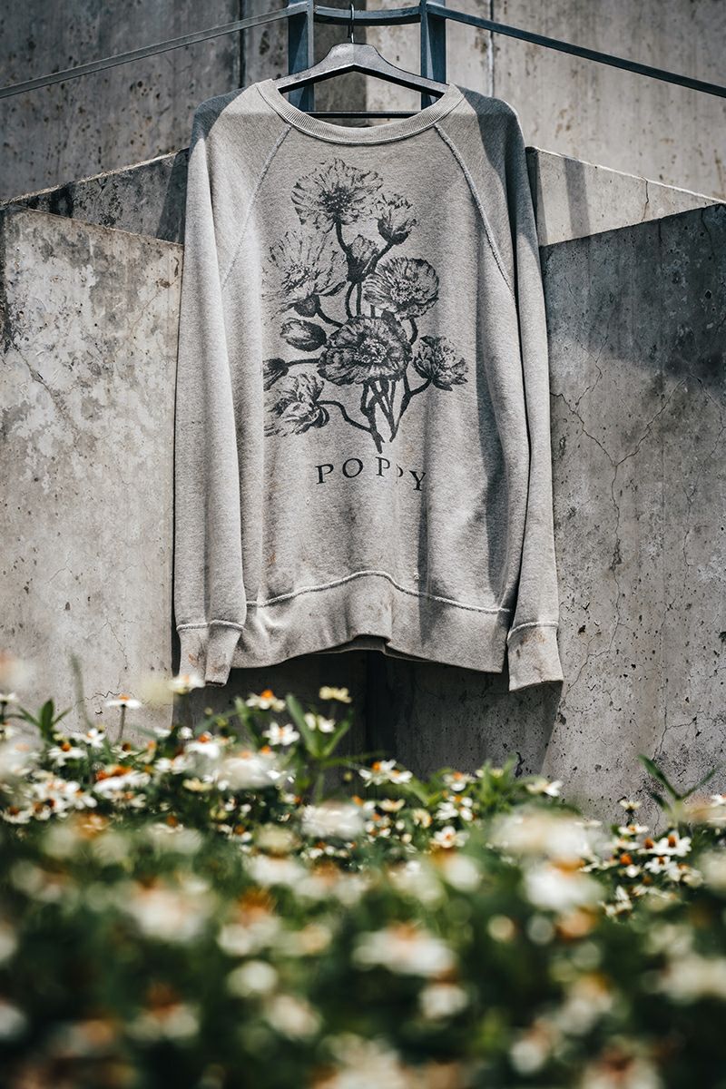 SAINT Mxxxxxx(セントマイケル)SM-YS1-0000-032 / CREW SWT / FLOWER / GRAY クルーネックスウェット -6