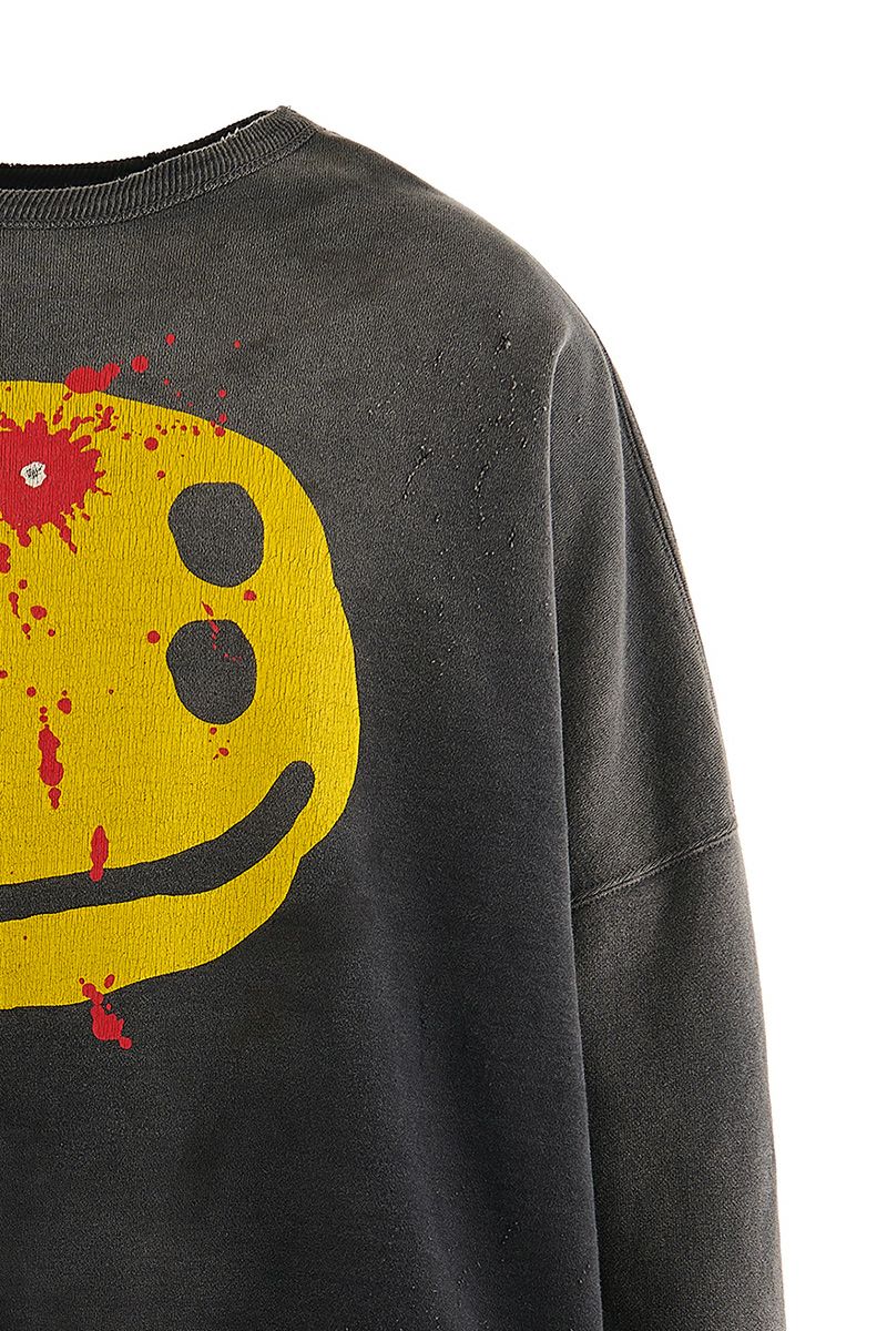 SAINT Mxxxxxx(セントマイケル)SM-YS1-0000-C06 / CP_CREW SWT / SMILE / BLACK クルーネックスウェット -4