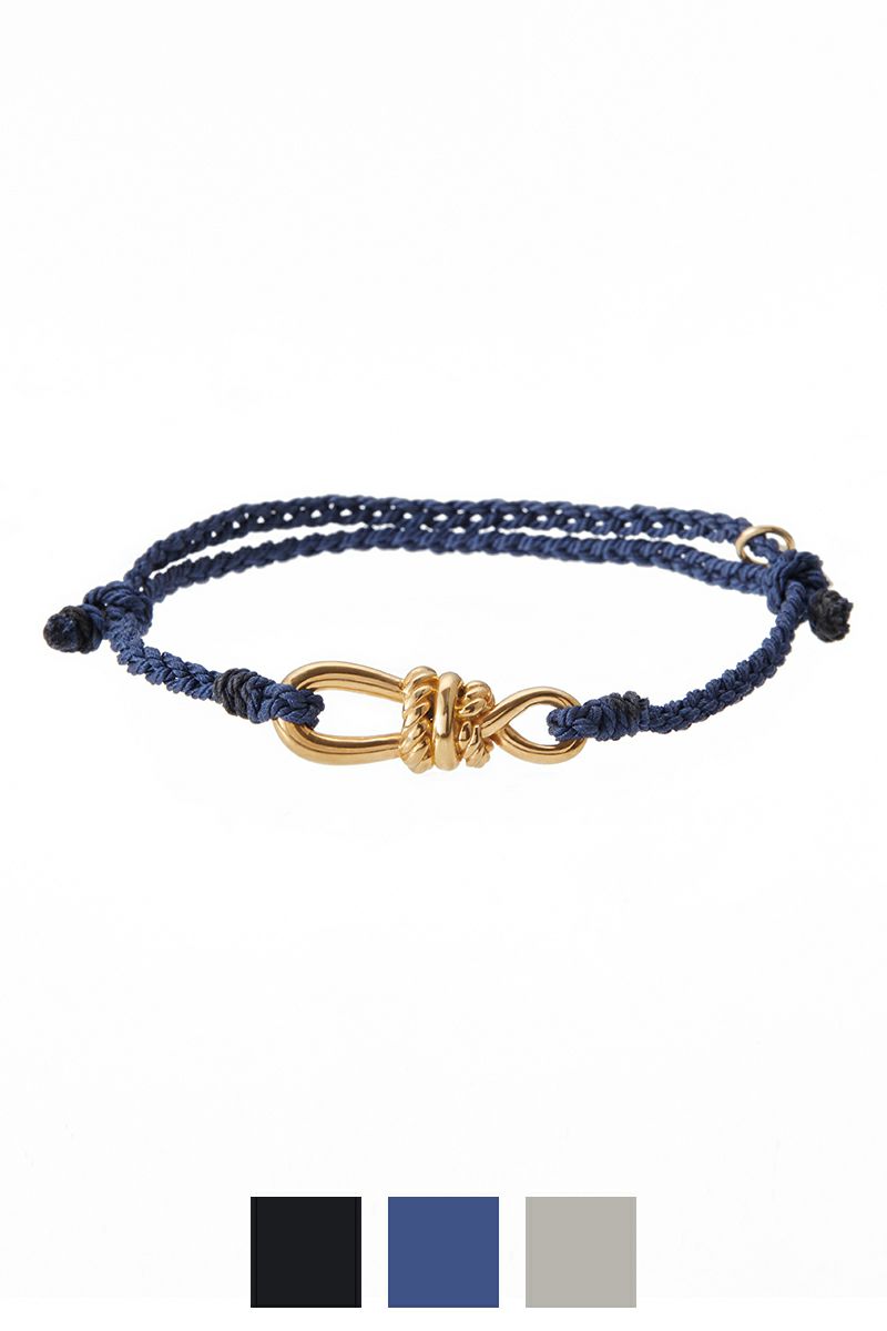 XOLO(ショロ)Twisted Rope Link Silk Code Bracelet -Gold- ツイストロープリンク シルクコード ブレスレット(ゴールド) XOCB002