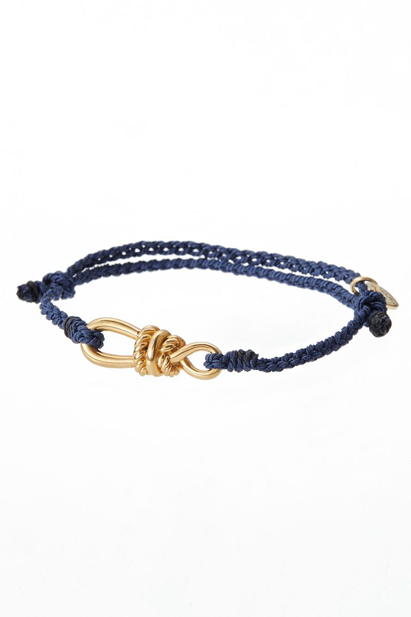 XOLO(ショロ)Twisted Rope Link Silk Code Bracelet -Gold- ツイストロープリンク シルクコード ブレスレット(ゴールド) XOCB002 -1