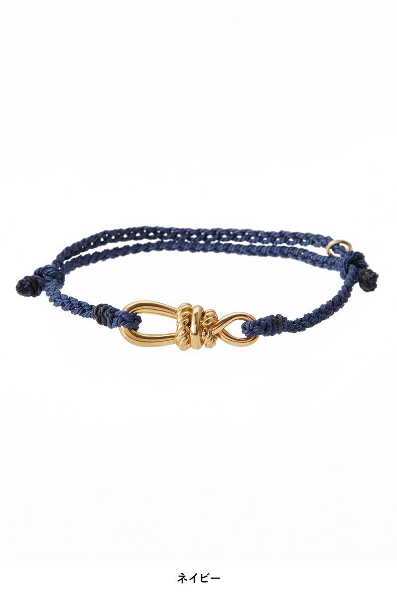 XOLO(ショロ)Twisted Rope Link Silk Code Bracelet -Gold- ツイストロープリンク シルクコード ブレスレット(ゴールド) XOCB002 -6