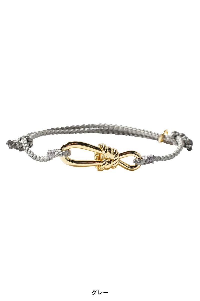 XOLO(ショロ)Twisted Rope Link Silk Code Bracelet -Gold- ツイストロープリンク シルクコード ブレスレット(ゴールド) XOCB002 -7