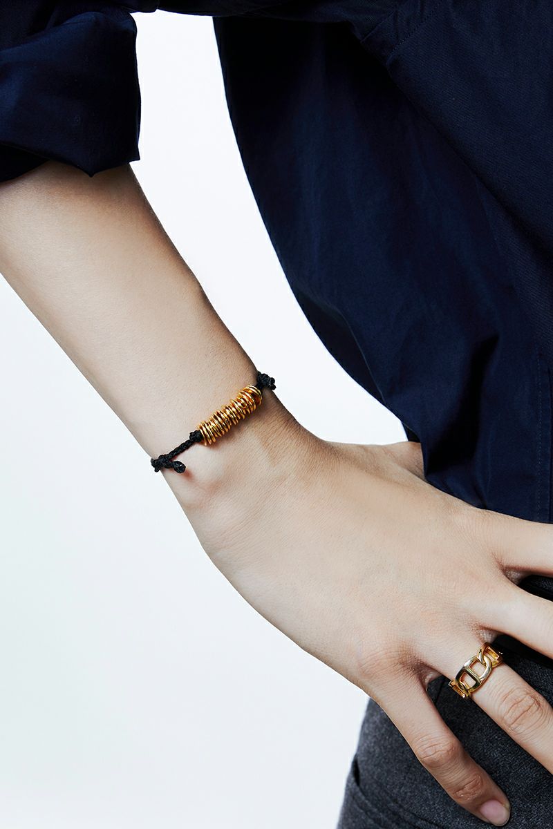 XOLO(ショロ)Piece Silk Code Bracelet -Gold- ピース シルクコード ブレスレット(ゴールド) XOCB002 -4