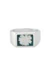 XOLO(ショロ)Signet Ring with Forest Green Flower シグネットリングウィズフォレストグリーンフラワー XOR099