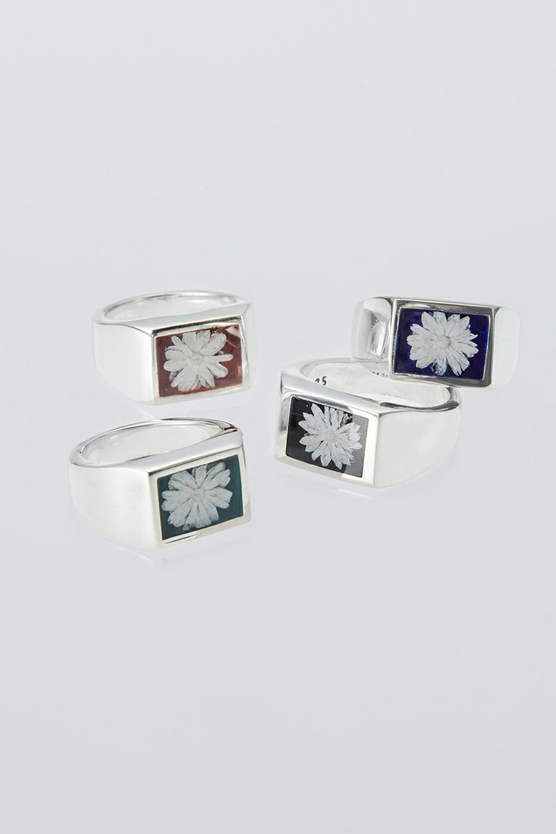 XOLO(ショロ)Signet Ring with Forest Green Flower シグネットリングウィズフォレストグリーンフラワー XOR099 -3