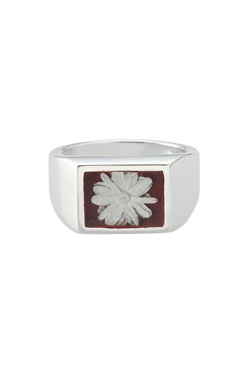 XOLO(ショロ)Signet Ring with Bordeaux Flower シグネットリングウィズボルドーフラワー XOR100