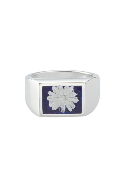 XOLO(ショロ)Signet Ring with Deep Blue Flower シグネットリングウィズディープブルーフラワー XOR101