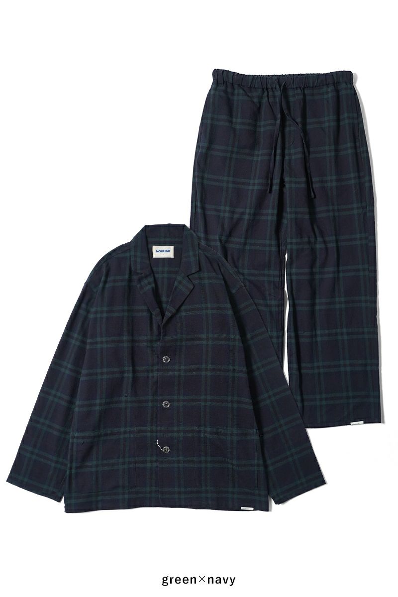 NOWHAW(ノウハウ)day pajama 綿シルクネップビエラチェック P-S568-H -32