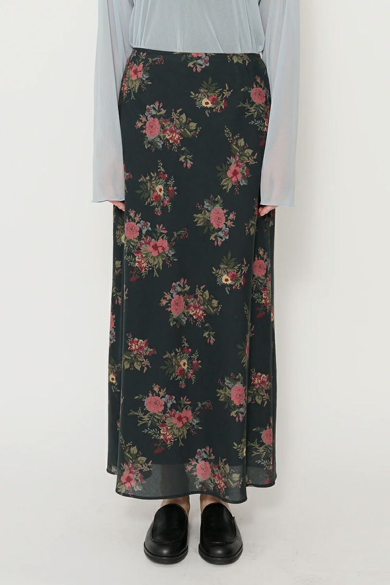 JANE SMITH(ジェーンスミス)FLOWER PRINT COTTON RAYON BIAS SKIRT フラワープリントコットンレーヨンバイアススカート 25SSK-#714L