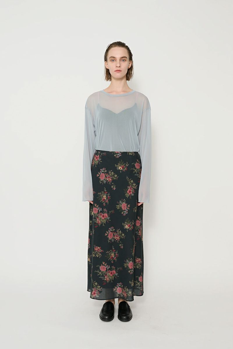 JANE SMITH(ジェーンスミス)FLOWER PRINT COTTON RAYON BIAS SKIRT フラワープリントコットンレーヨンバイアススカート 25SSK-#714L -1