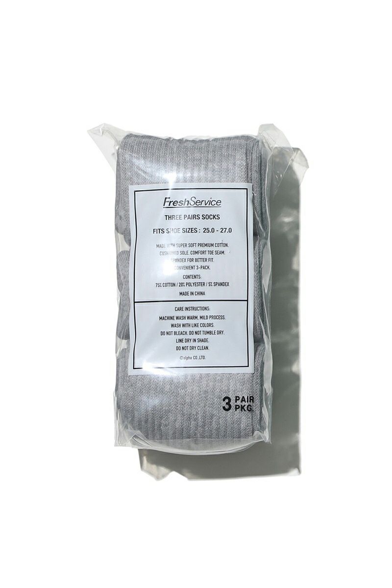 FreshService(フレッシュサービス)ORIGINAL 3-PACK SOCKS オリジナル3パックソックス FSP251-90016B -3