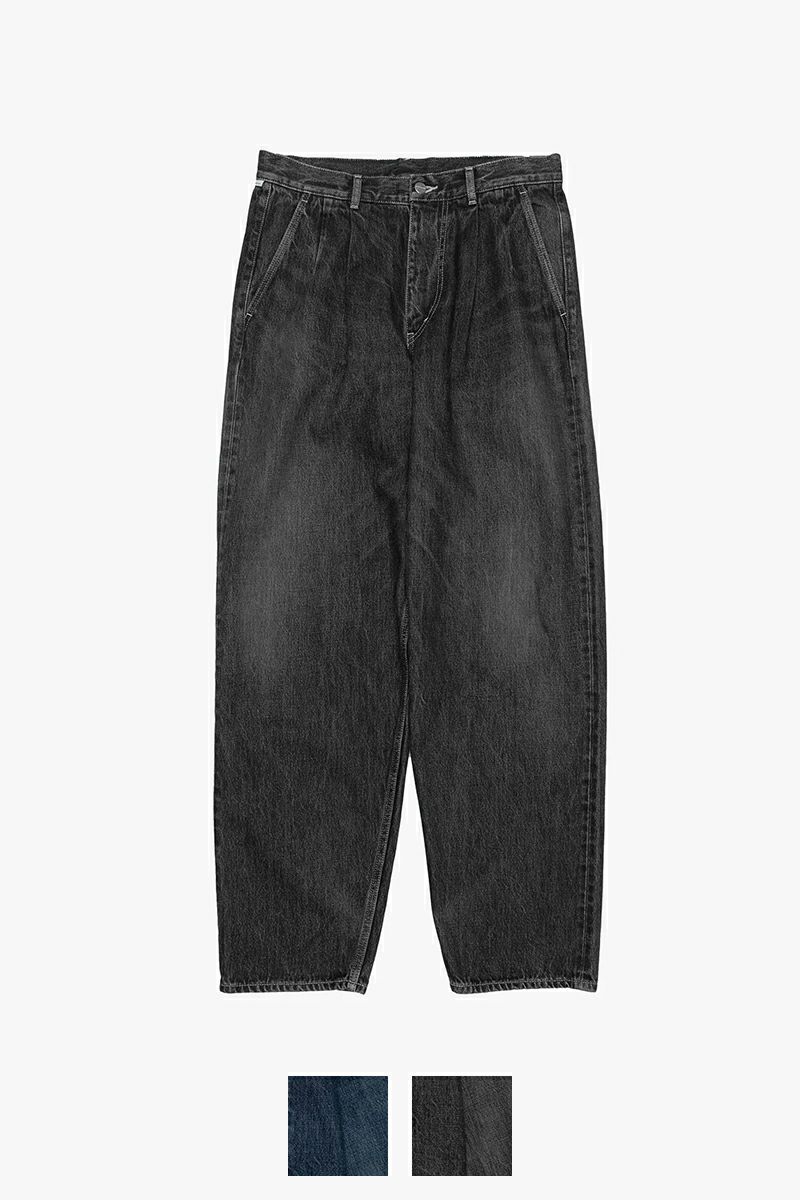 Graphpaper(グラフペーパー)Selvage Denim Two Tuck Tapered Pants -DARK FADE- セルビッチデニムツータックテーパードパンツ GU251-40187DB