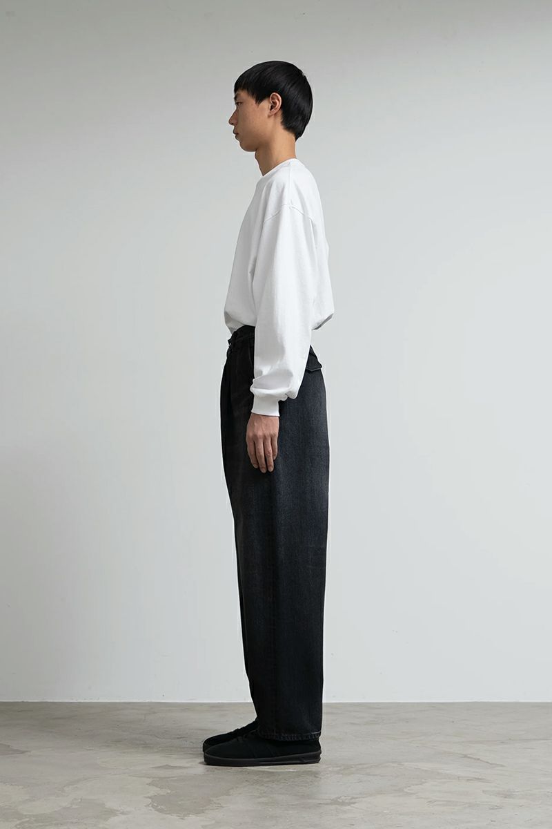 Graphpaper(グラフペーパー)Selvage Denim Two Tuck Tapered Pants -DARK FADE- セルビッチデニムツータックテーパードパンツ GU251-40187DB -4