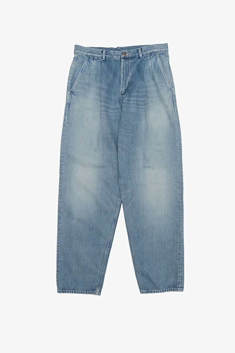 Graphpaper(グラフペーパー)Selvage Denim Two Tuck Tapered Pants -LIGHT FADE- セルビッチデニムツータックテーパードパンツ GU251-40187LB