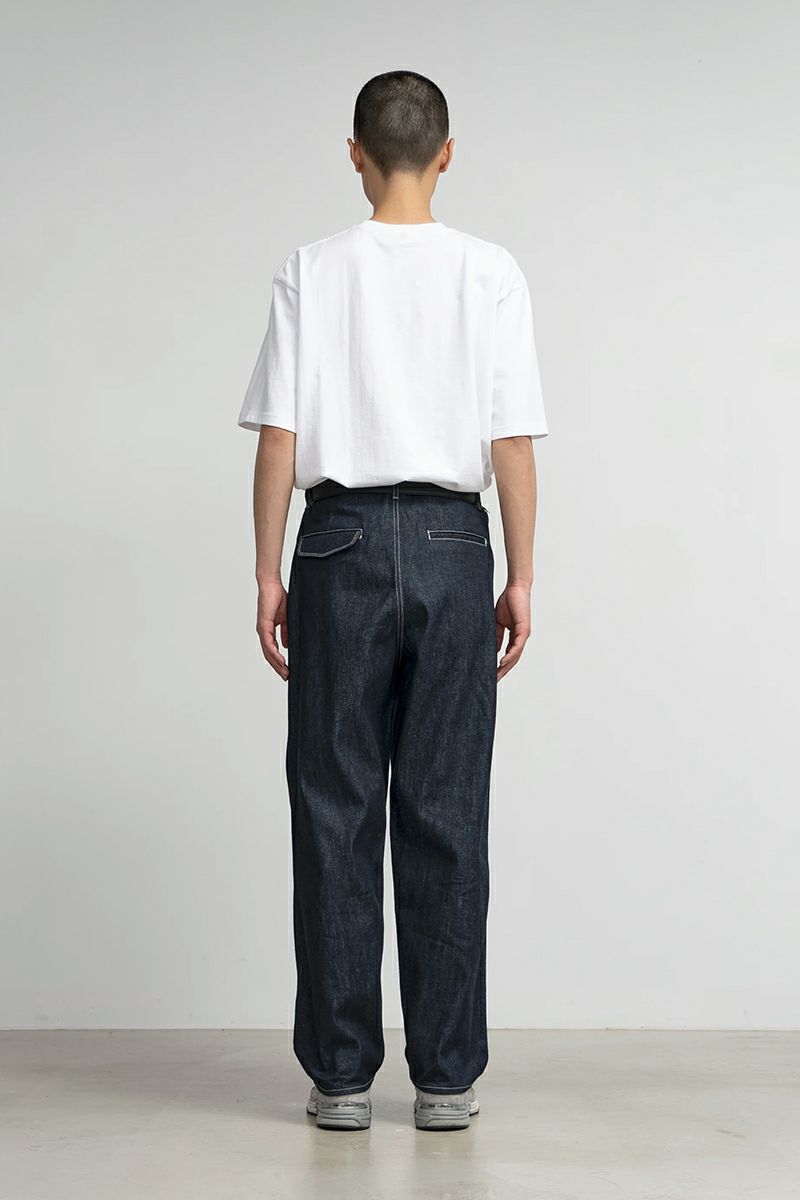 Graphpaper(グラフペーパー)Selvage Denim Two Tuck Tapered Pants -RIGID- セルビッチデニムツータックテーパードパンツ GU251-40187RB -3