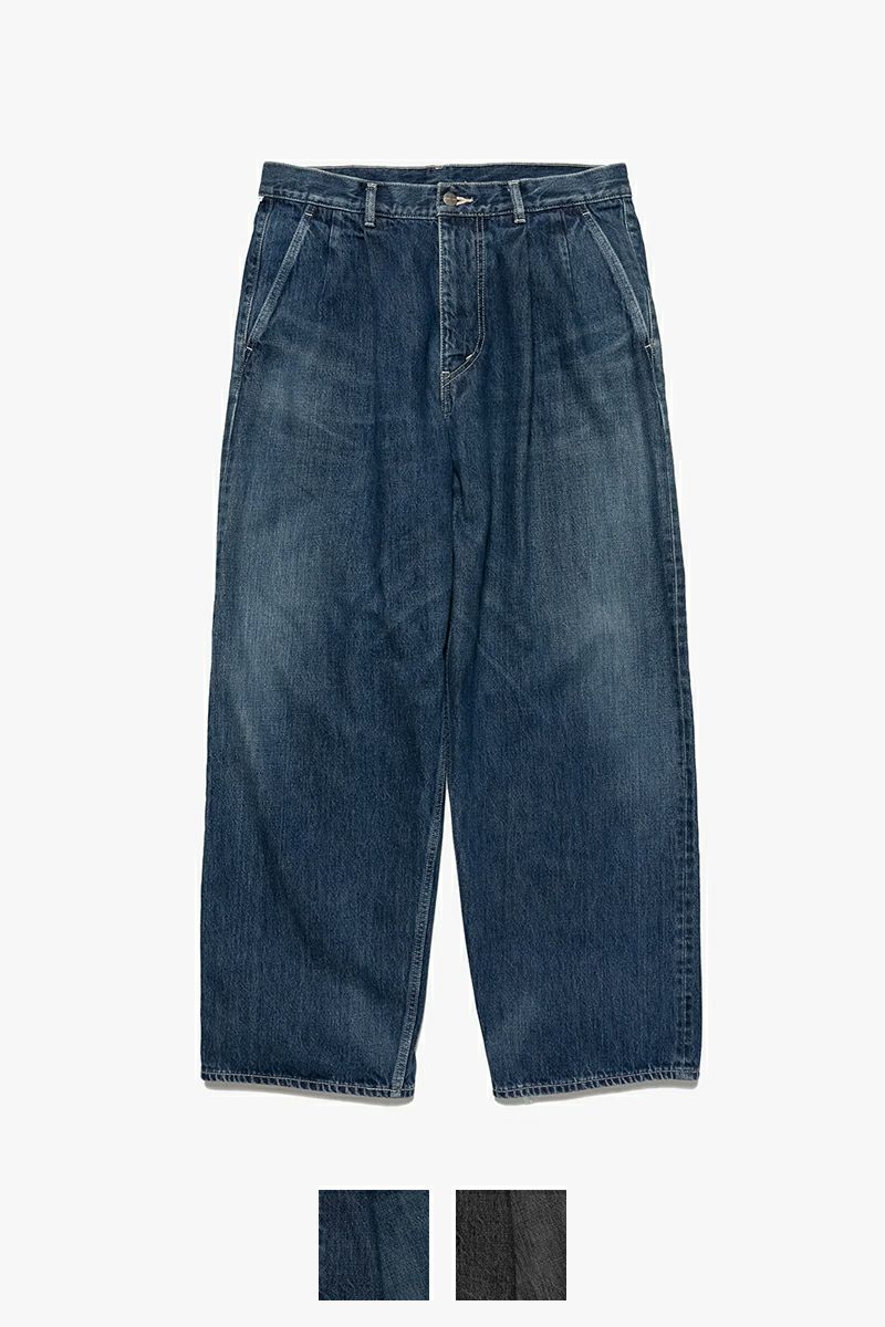 Graphpaper(グラフペーパー)Selvage Denim Two Tuck Pants -DARK FADE- セルビッチデニムツータックパンツ GU251-40188DB