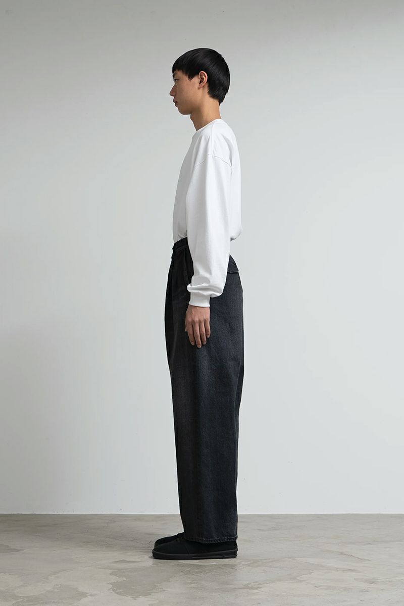 Graphpaper(グラフペーパー)Selvage Denim Two Tuck Pants -DARK FADE- セルビッチデニムツータックパンツ GU251-40188DB -4