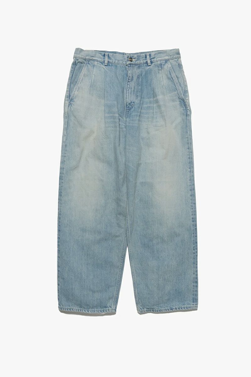 Graphpaper(グラフペーパー)Selvage Denim Two Tuck Pants -LIGHT FADE- セルビッチデニムツータックパンツ GU251-40188LB