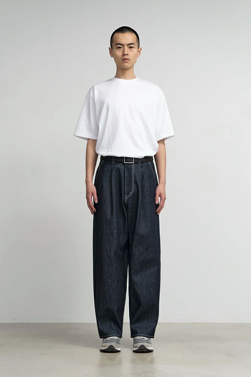 Graphpaper(グラフペーパー)Selvage Denim Two Tuck Pants -RIGID- セルビッチデニムツータックパンツ GU251-40188RB -1